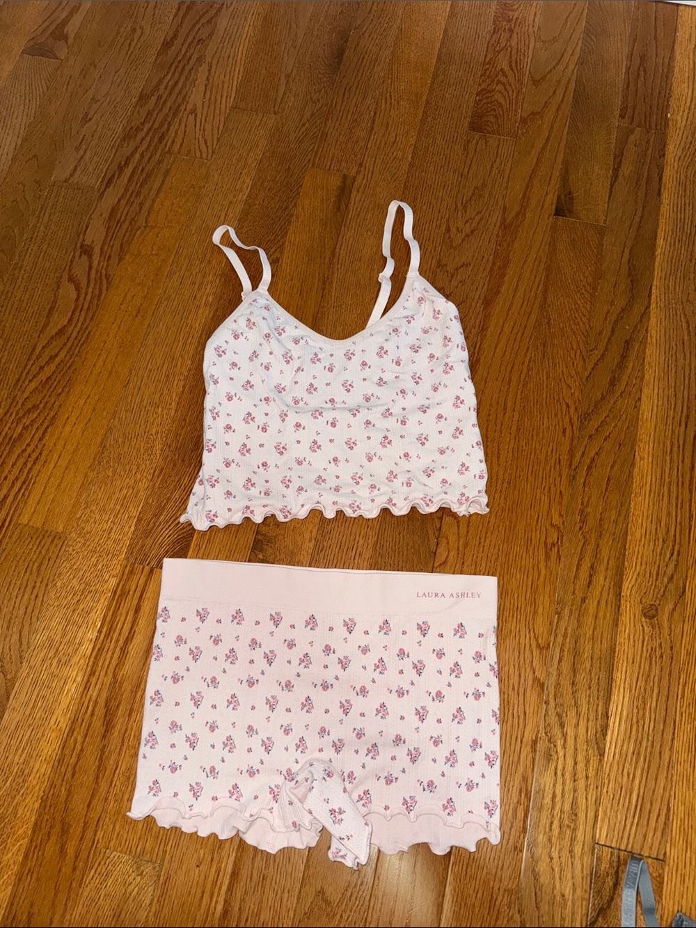 Laura Ashley Soft Pink Floral Cami & Boyshort Set